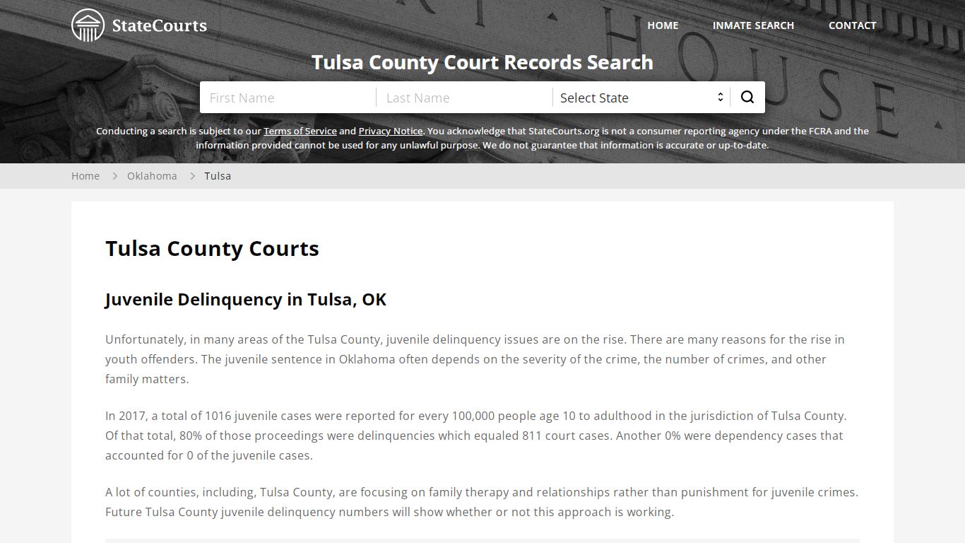 Tulsa County, OK Courts - Records & Cases - StateCourts